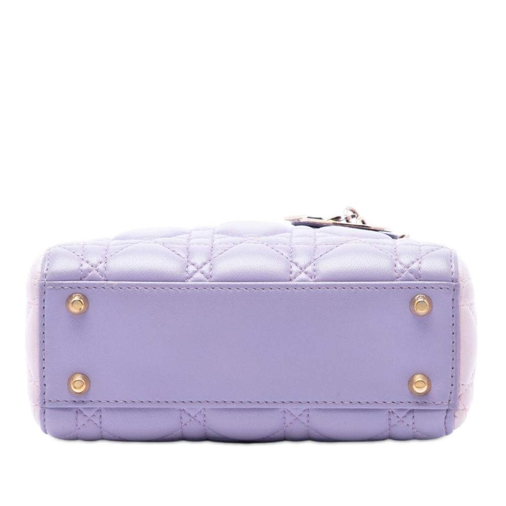 Pre-Loved Dior Mini Tricolor Lambskin Cannage Lady Dior - Picture 3 of 6